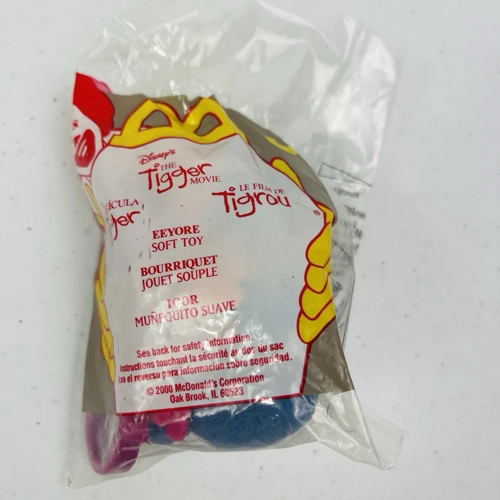 McDonalds Disney The Tigger Movie Happy Meal Toy Eeyore 3 Plush Toy Clip 2000